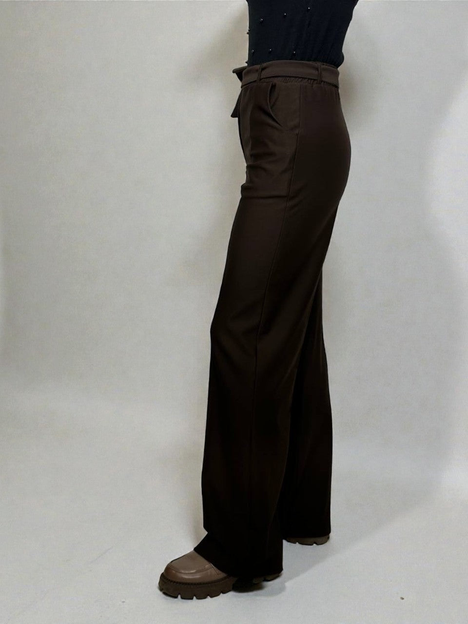 Wide leg klasiskas brūnas bikses