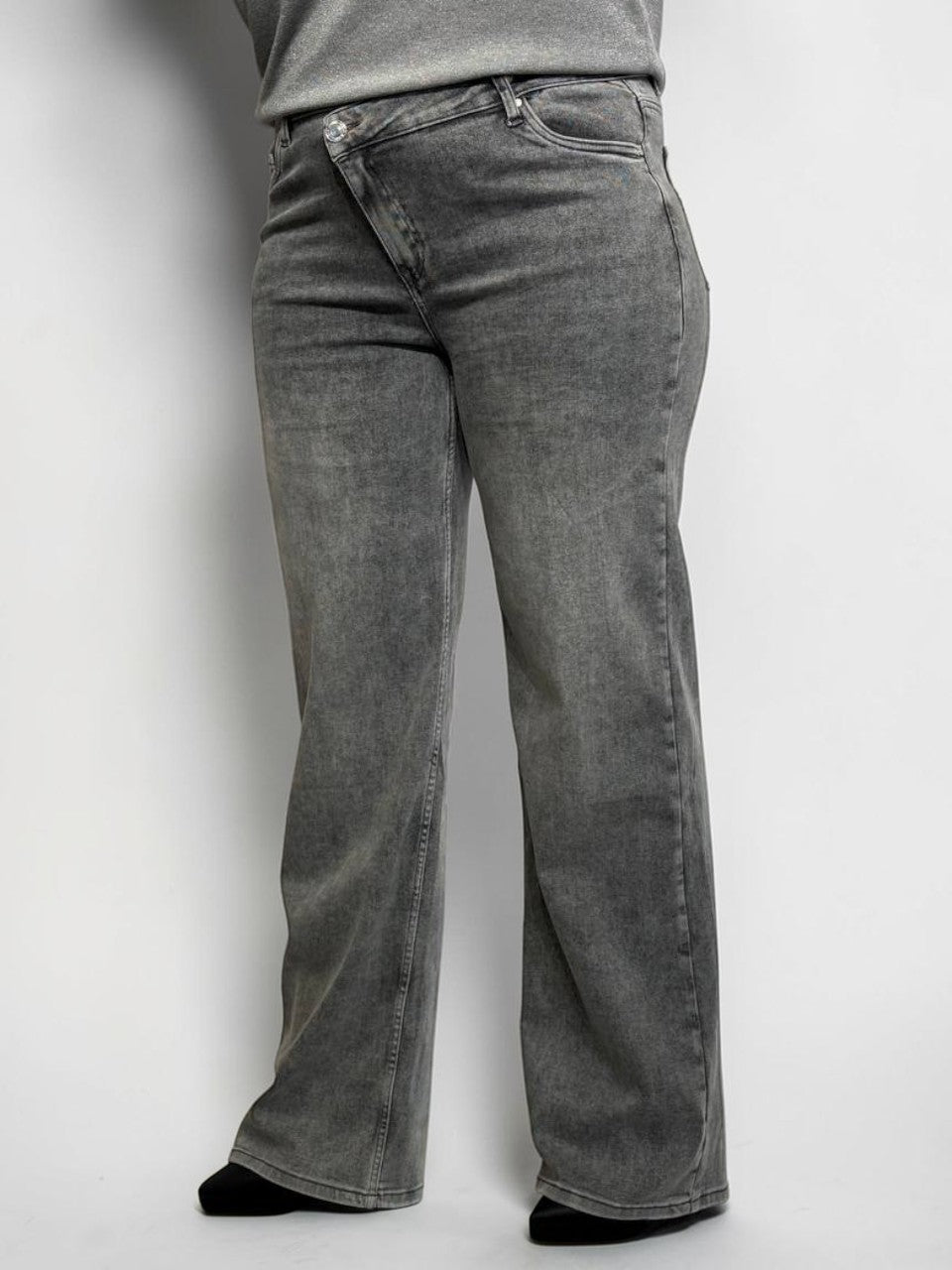 Modern plus-size long jeans