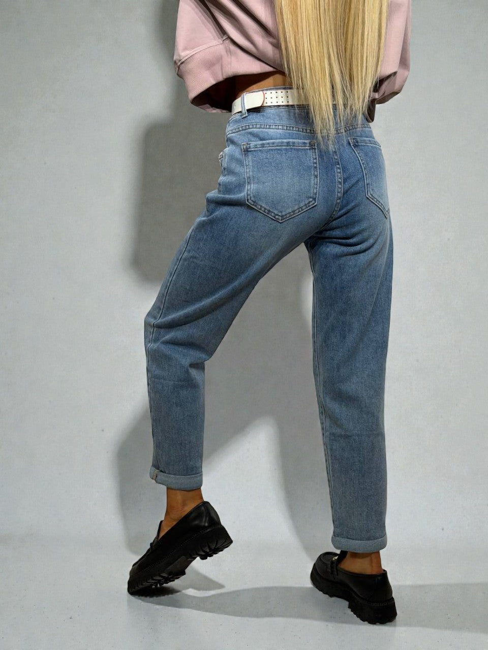 Thin denim mother-style trousers for women
