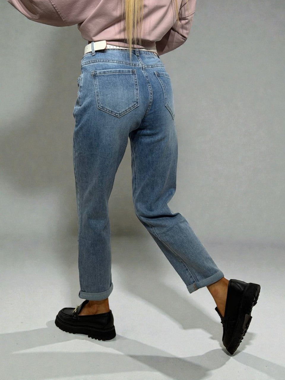 Thin denim mother-style trousers for women