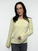 Sweater with lace sleeves