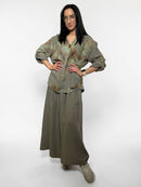 Linen suit with skirt