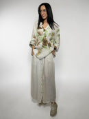 Linen suit with skirt