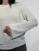 Sweater with lace sleeves