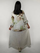 Linen suit with skirt