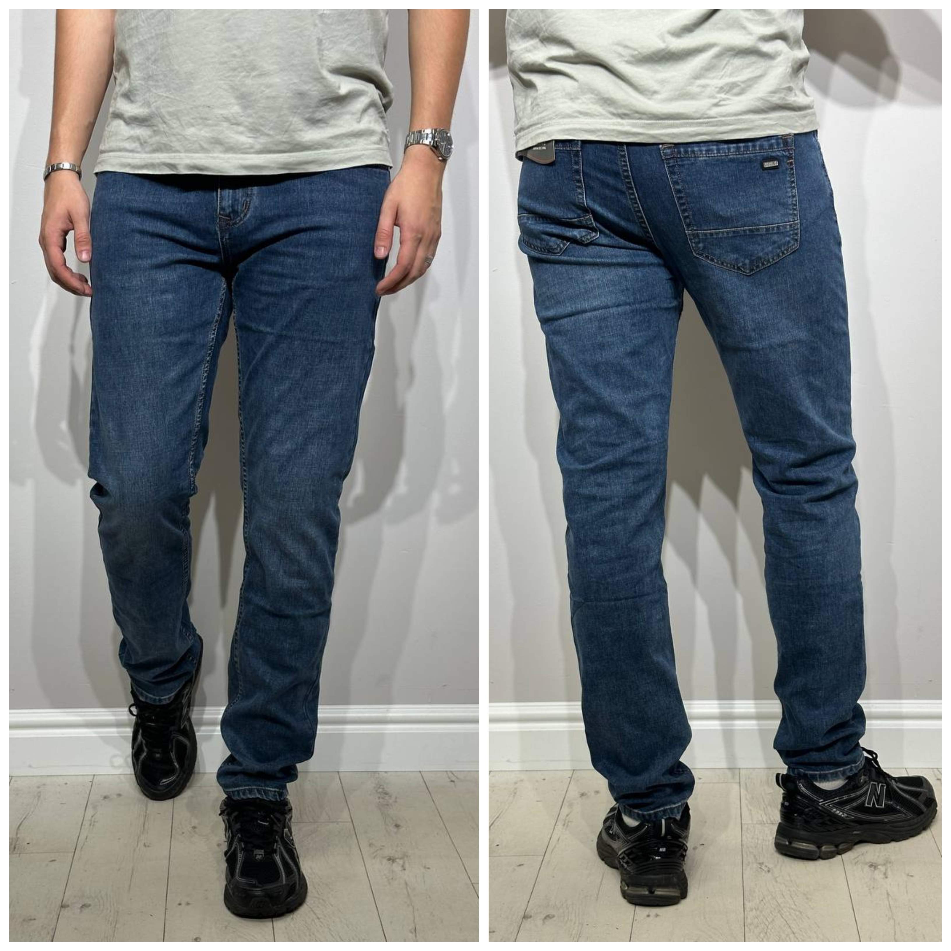 sašaurināti vīriešu džinsi