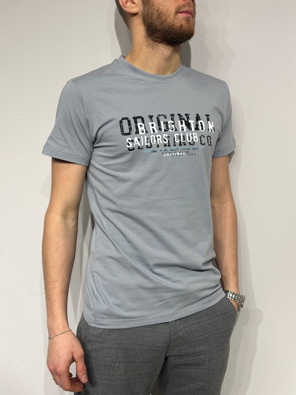 Pelēks vīriešu T-Krekls