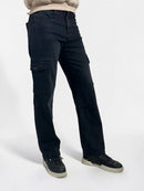 Wide leg cargo style jeans