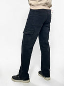 Wide leg cargo style jeans