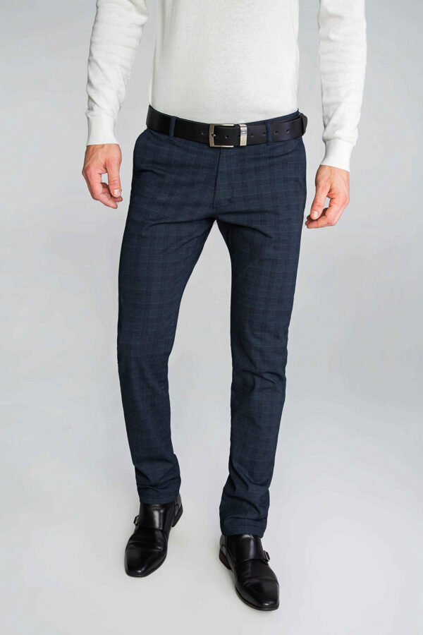 Rūtainės vyriškos kelnės Vankel-058, Comfort slim