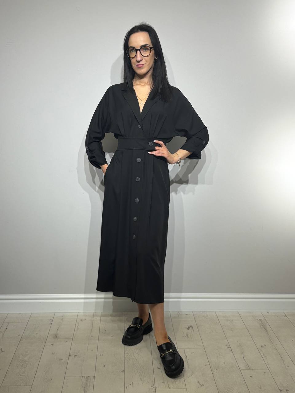 Eleganta midi garuma kreklkleita