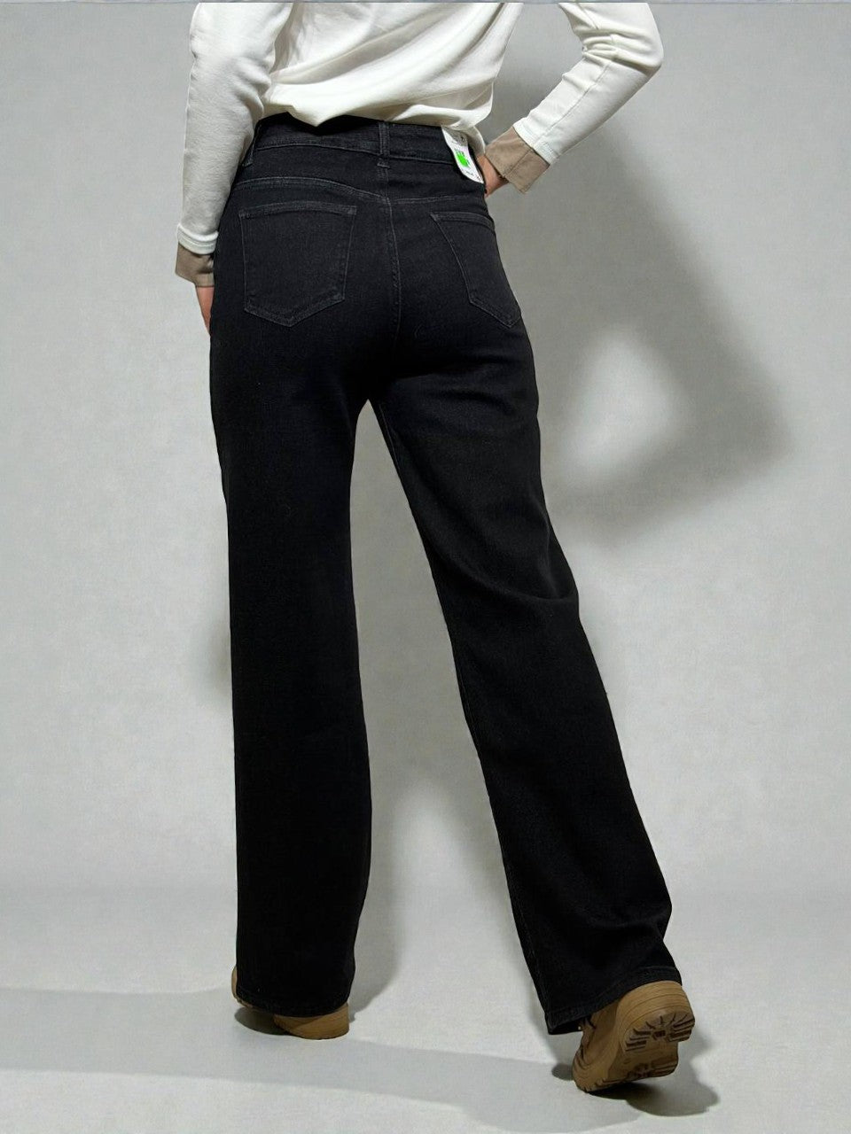Straight cut denim trousers