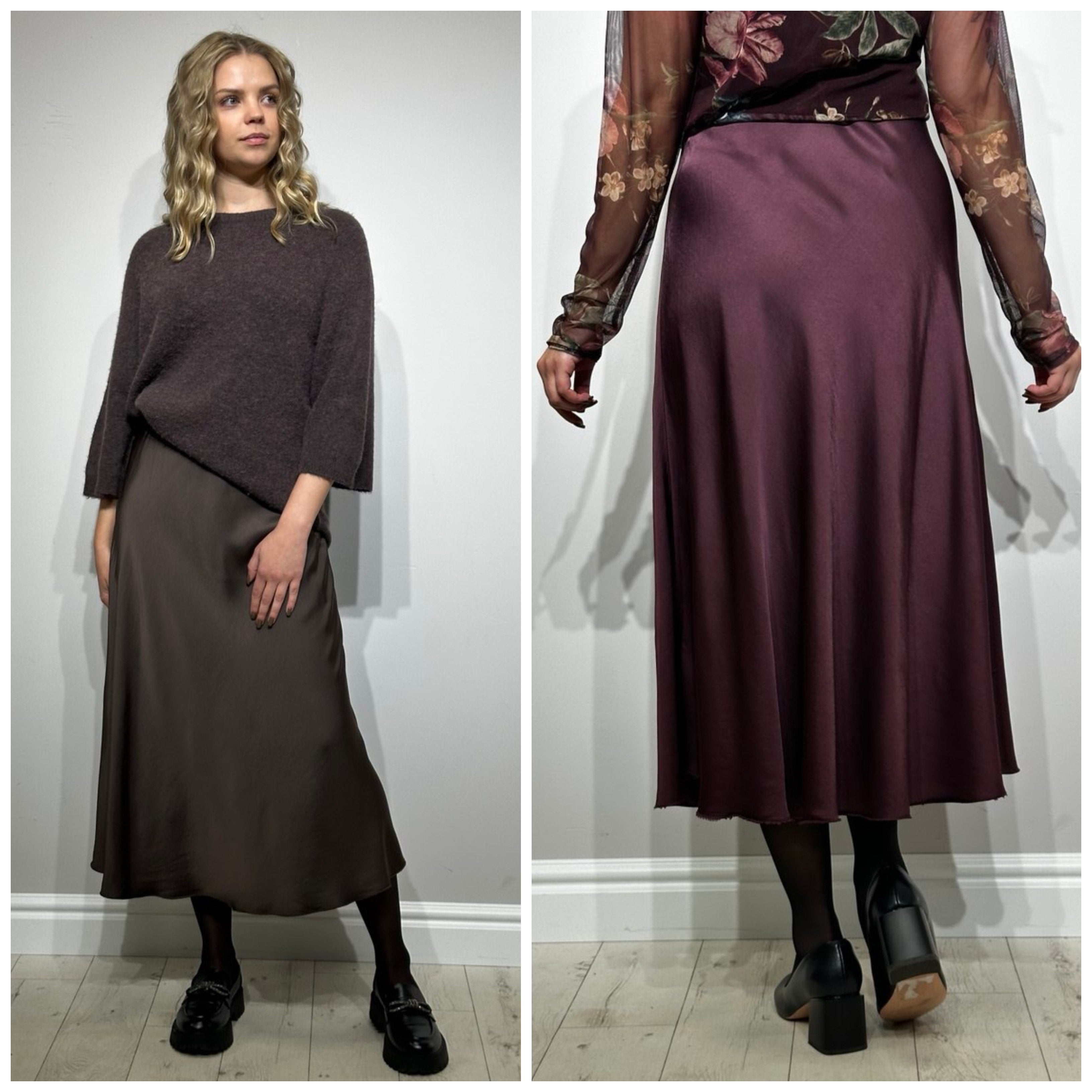 Current midi length festive skirt