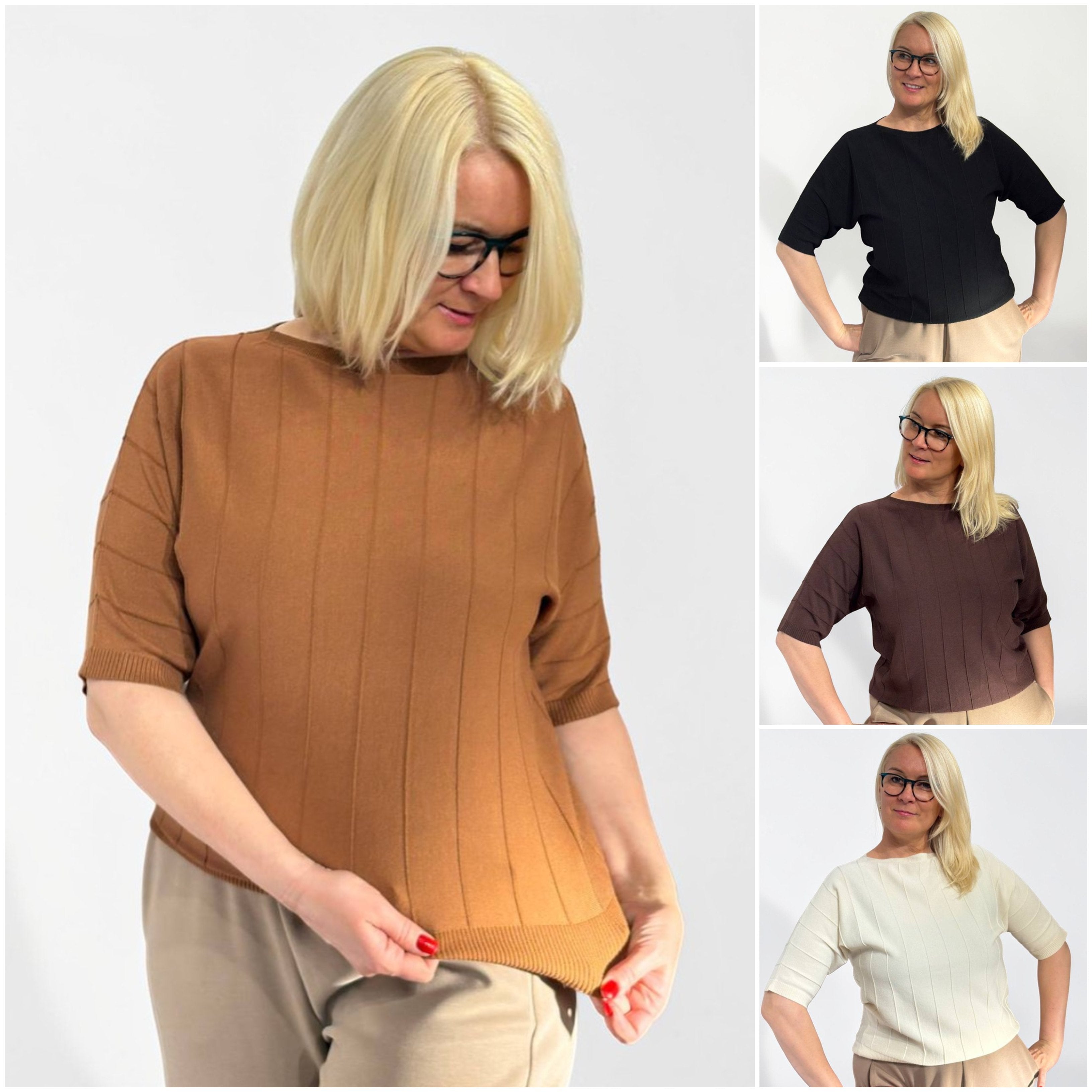 Brīva piegriezuma adīts tops