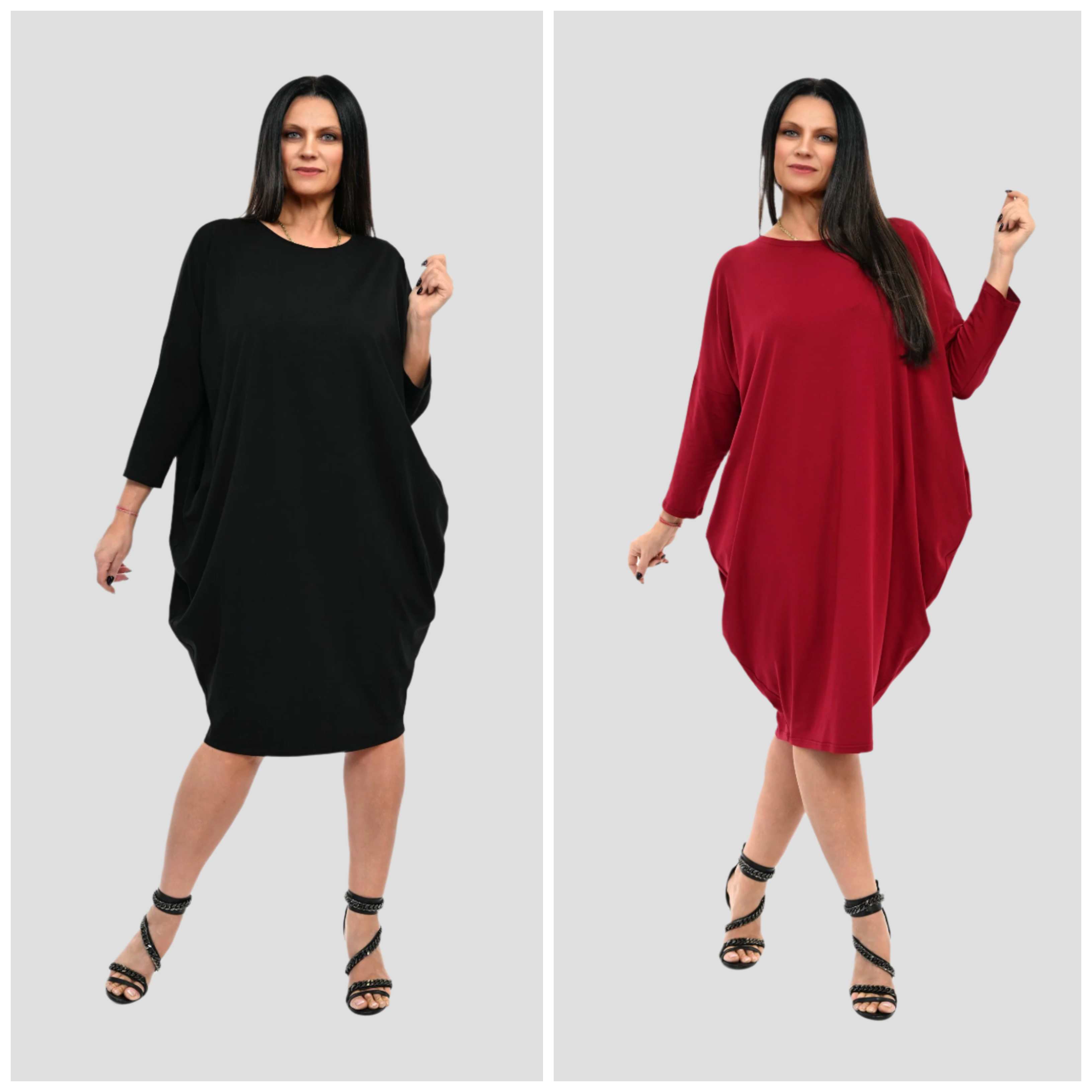 Brīva plus size tunikkleita