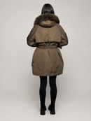 2 in 1 brūna parka sievietēm