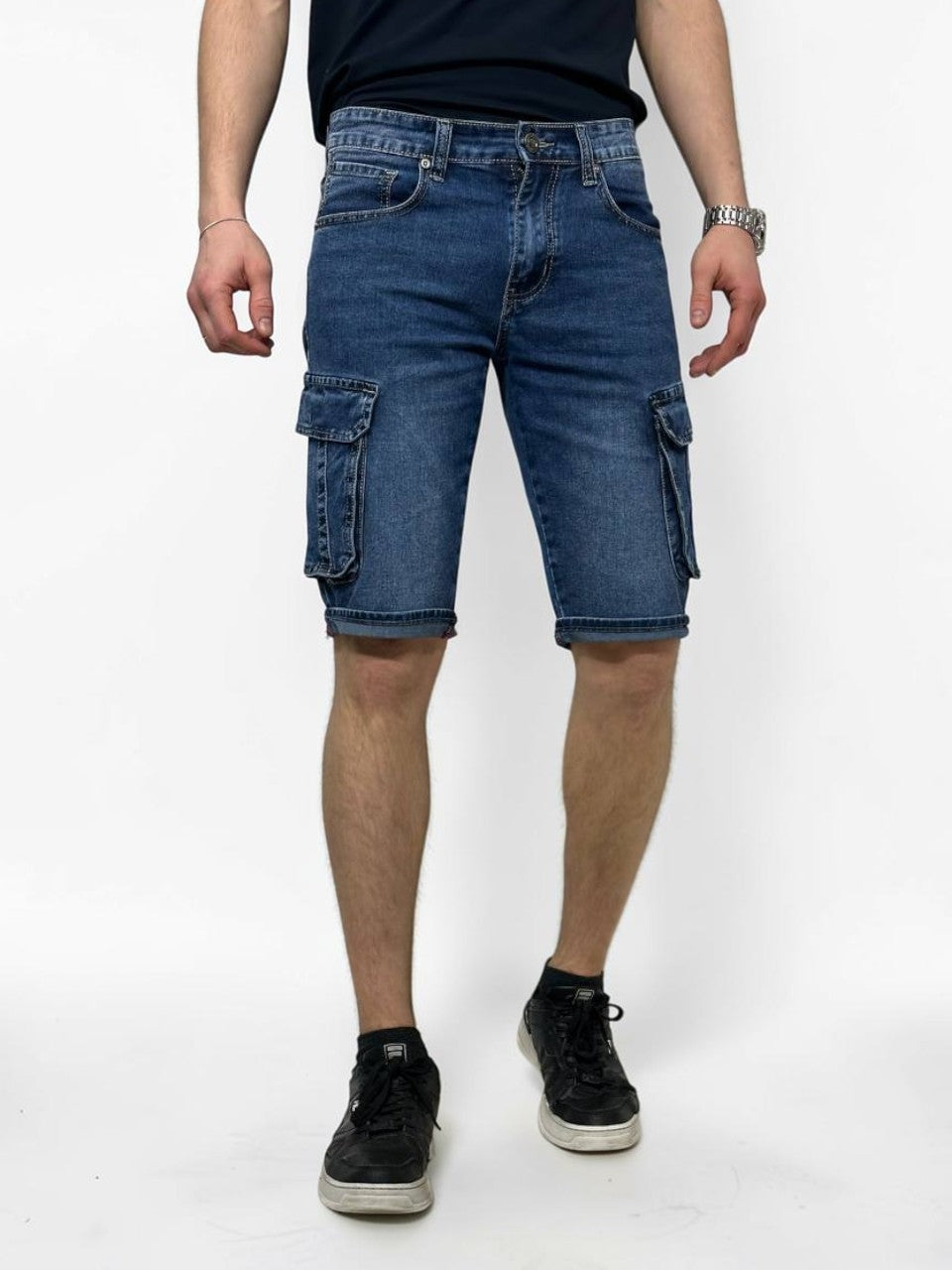 Cargo jeans shorts for men