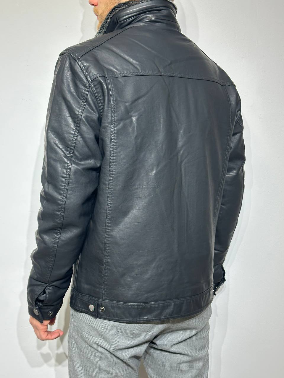 Куртка из экокожи с теплой подкладкой