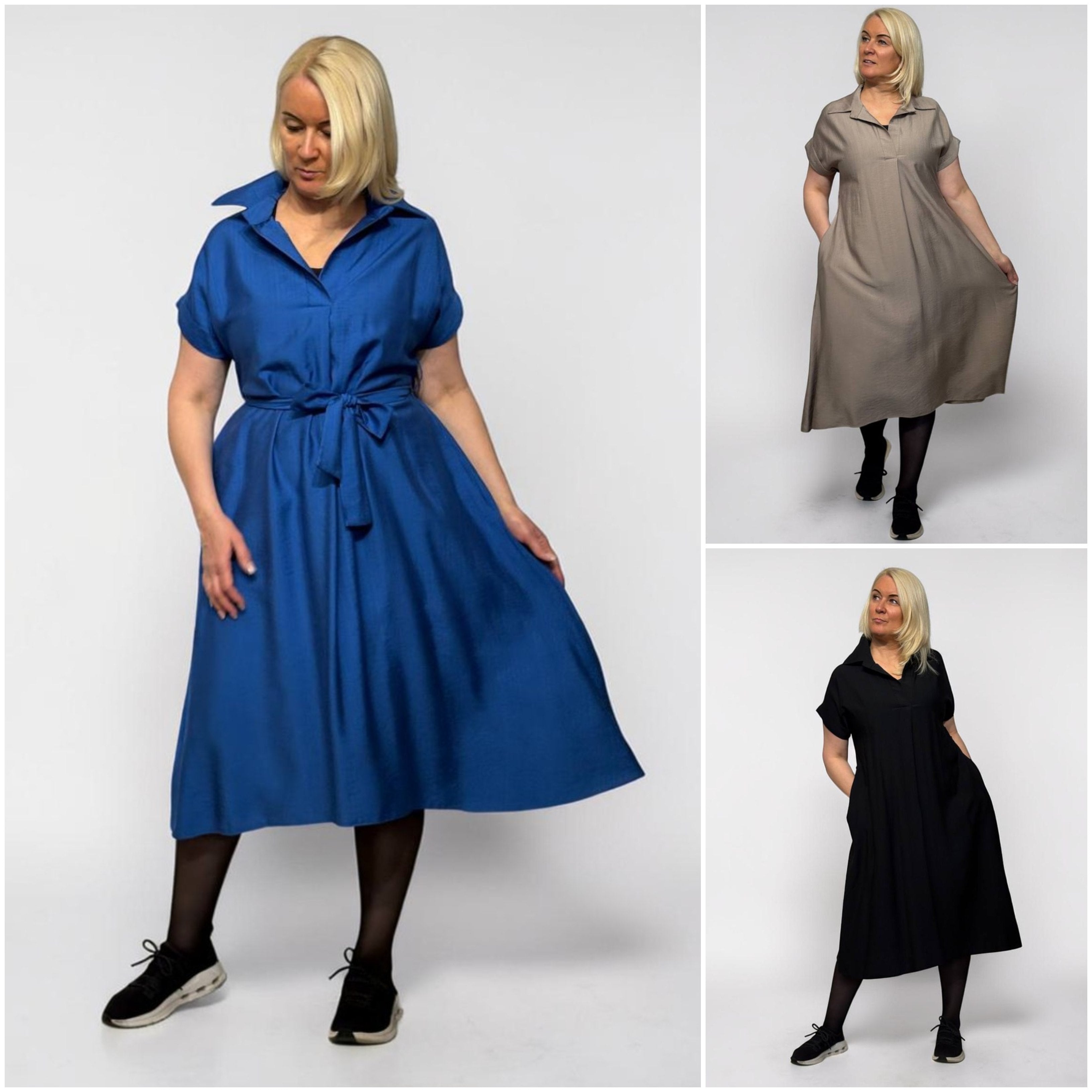 Izsmalcināta midi kleita ar jostu