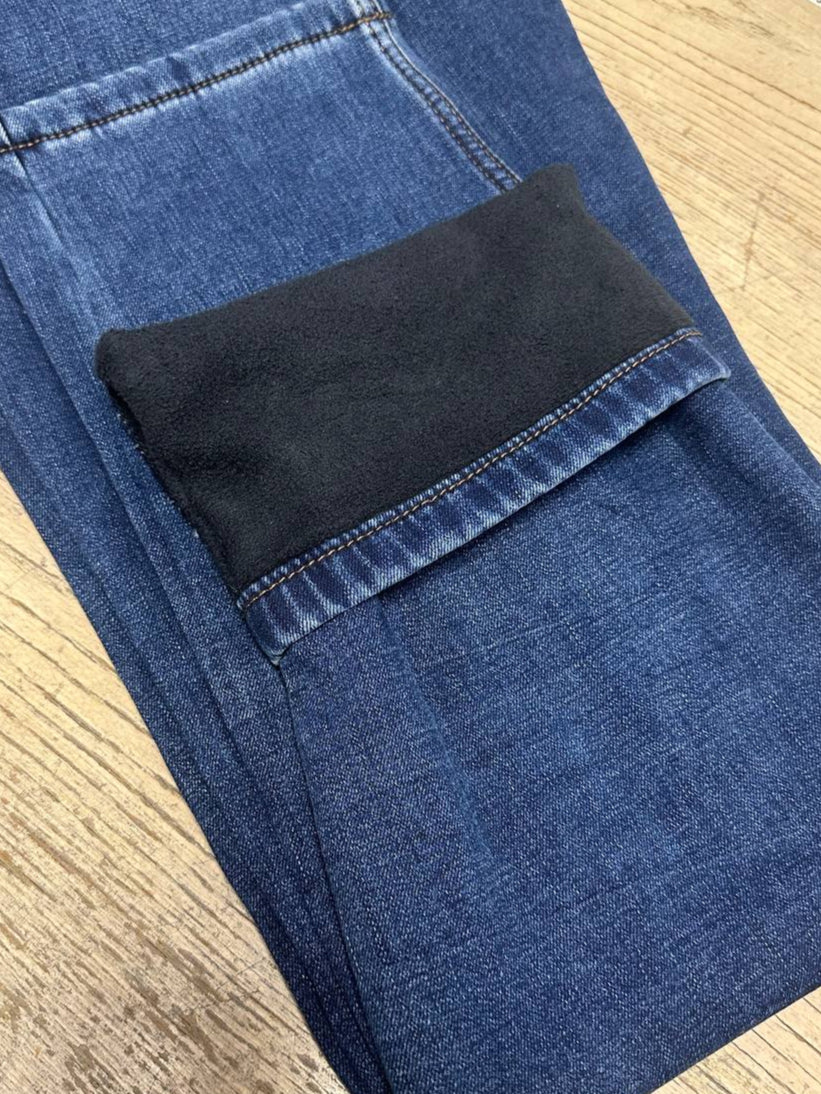 Classic blue, insulated jeans for men