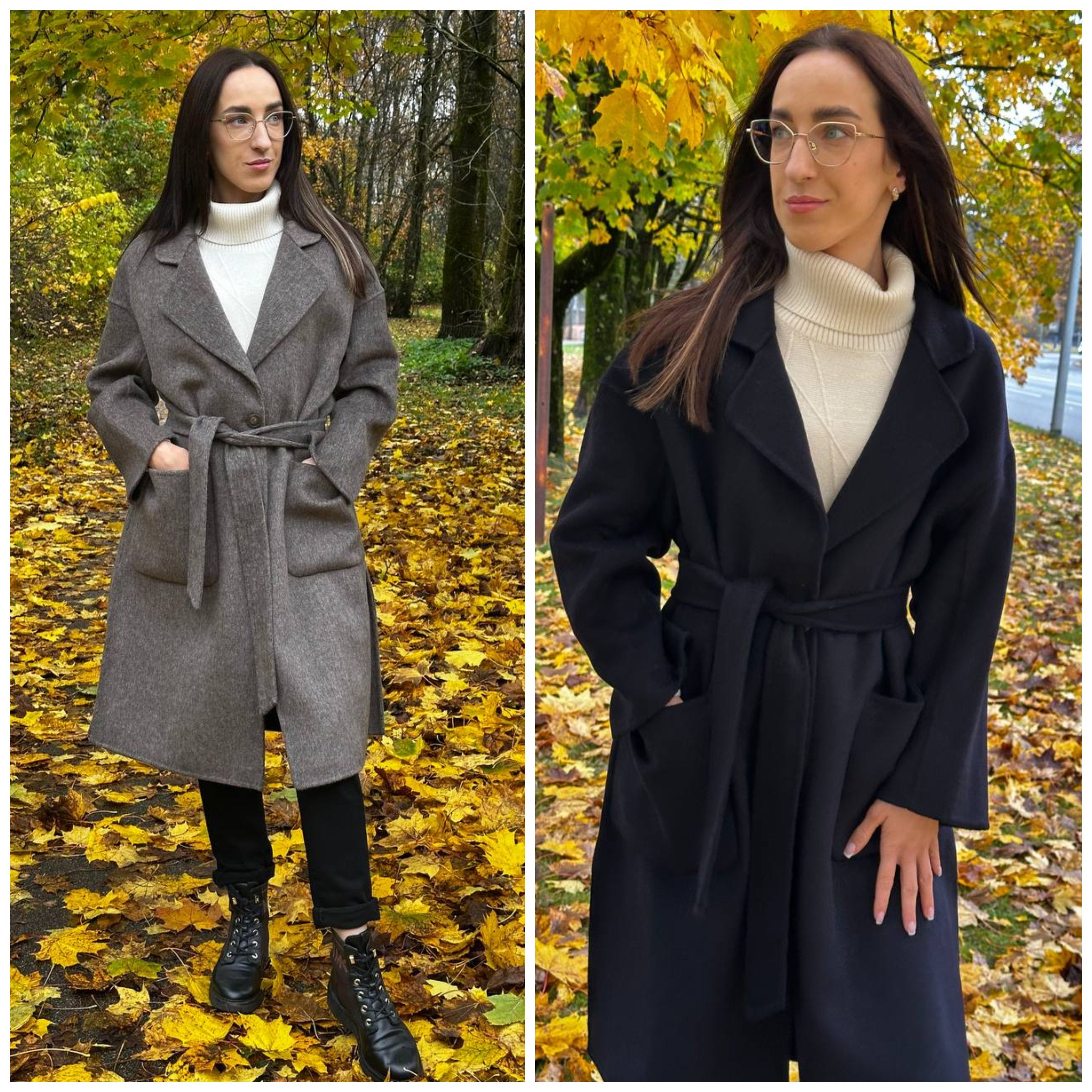 Klasisks mētelis ar vilnu sastāva