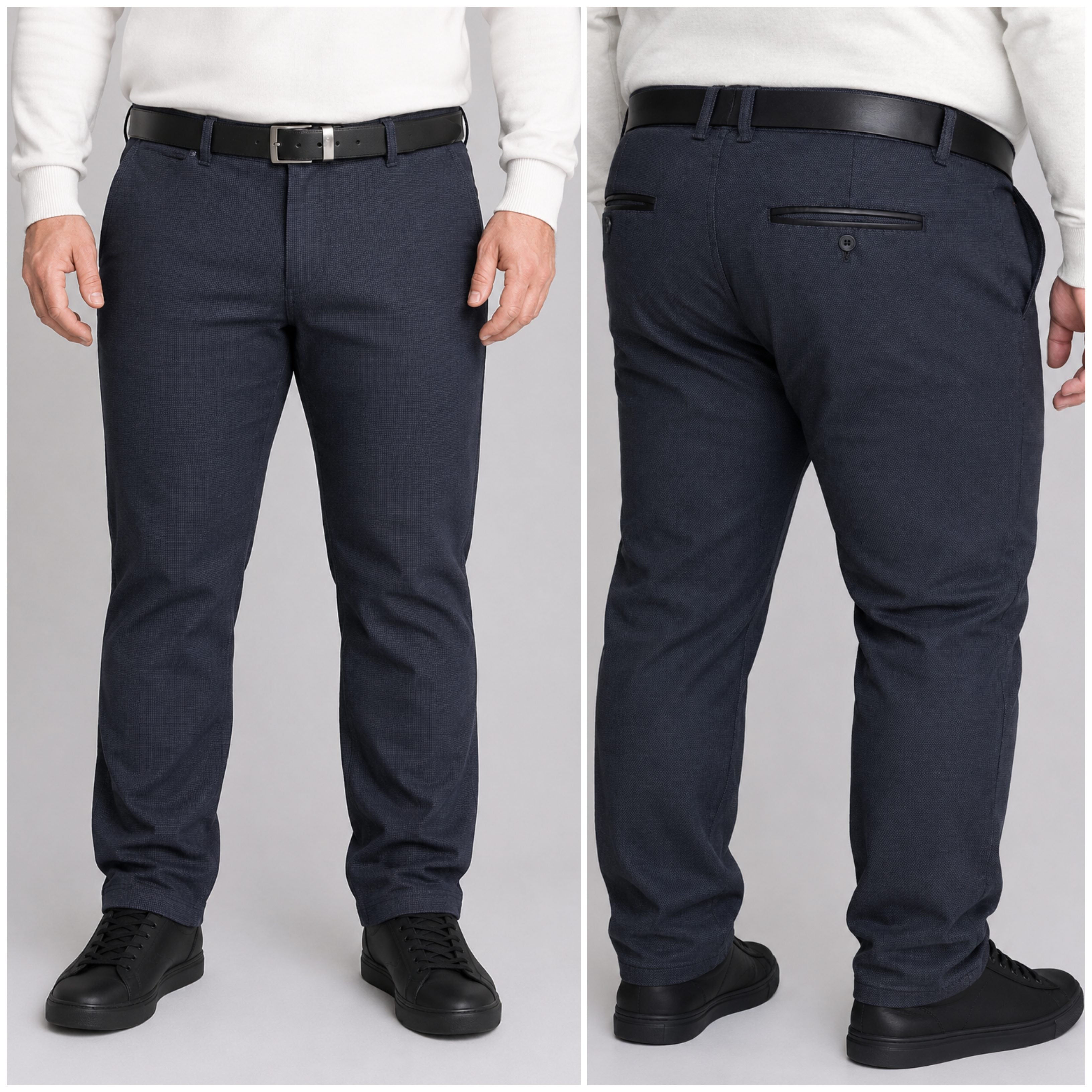 Lielo izmēru bikses ar faktūru Vankel-045, Comfort slim