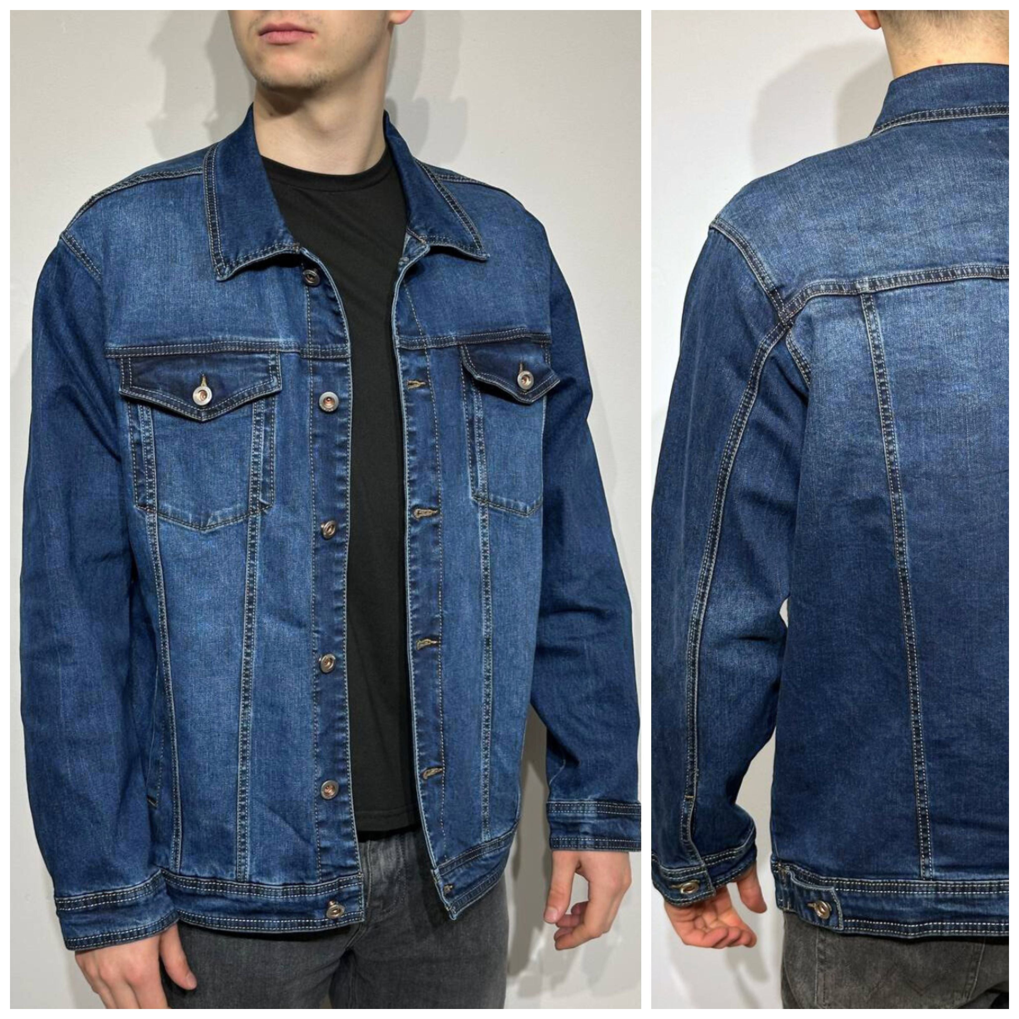 Large size denim jacket for men