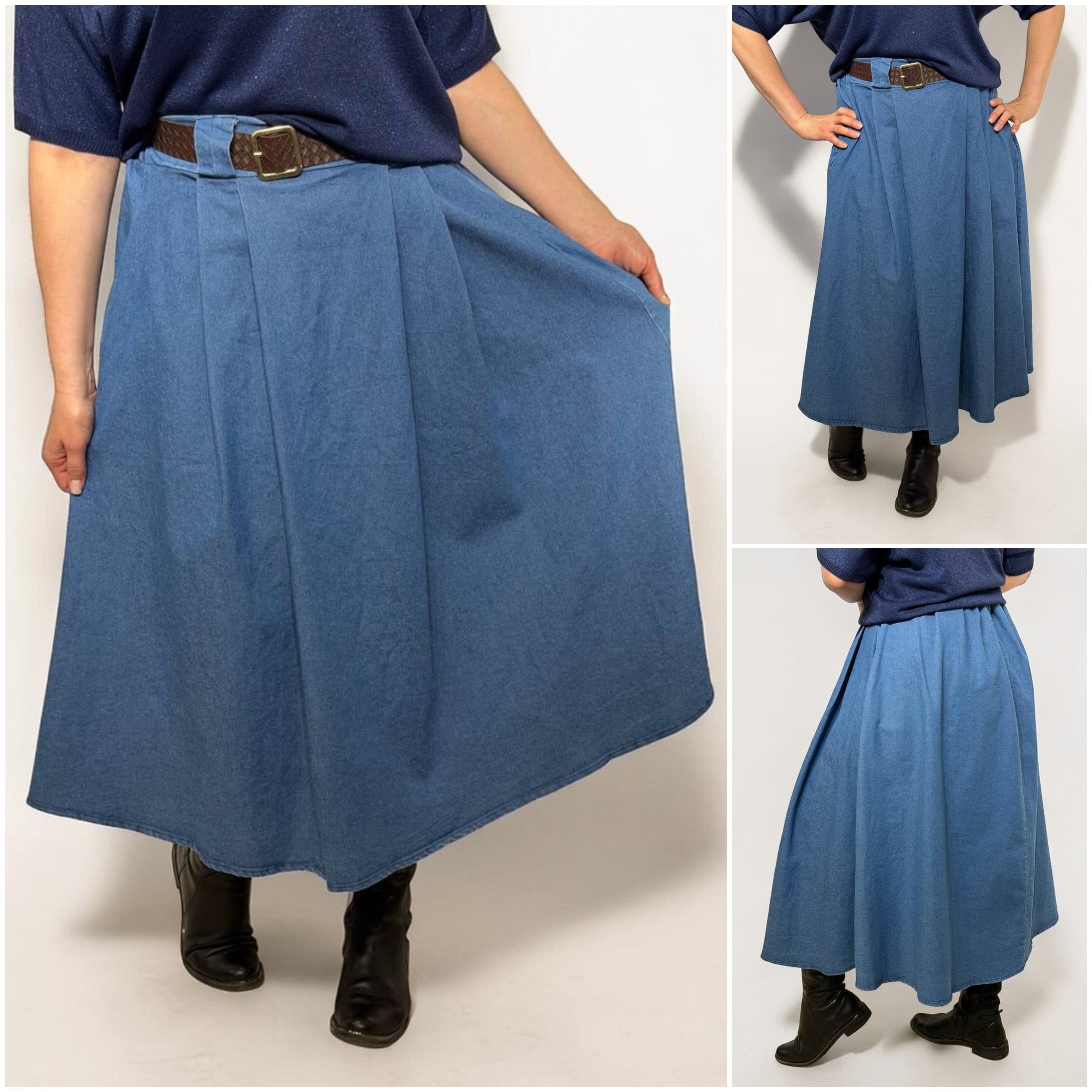 Midi garuma džinsa svārki