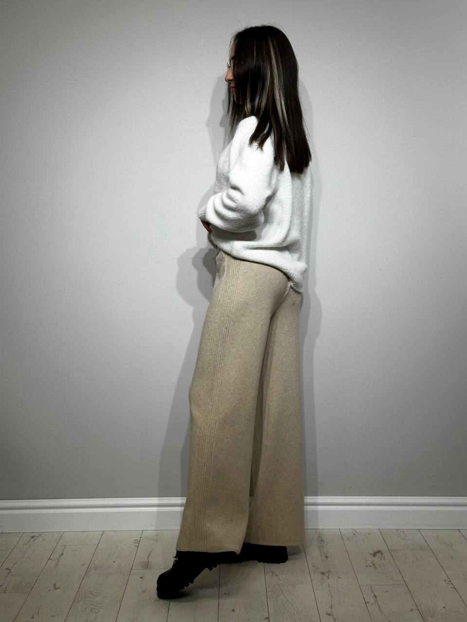 Мягкие вязаные женские брюки для отдыха