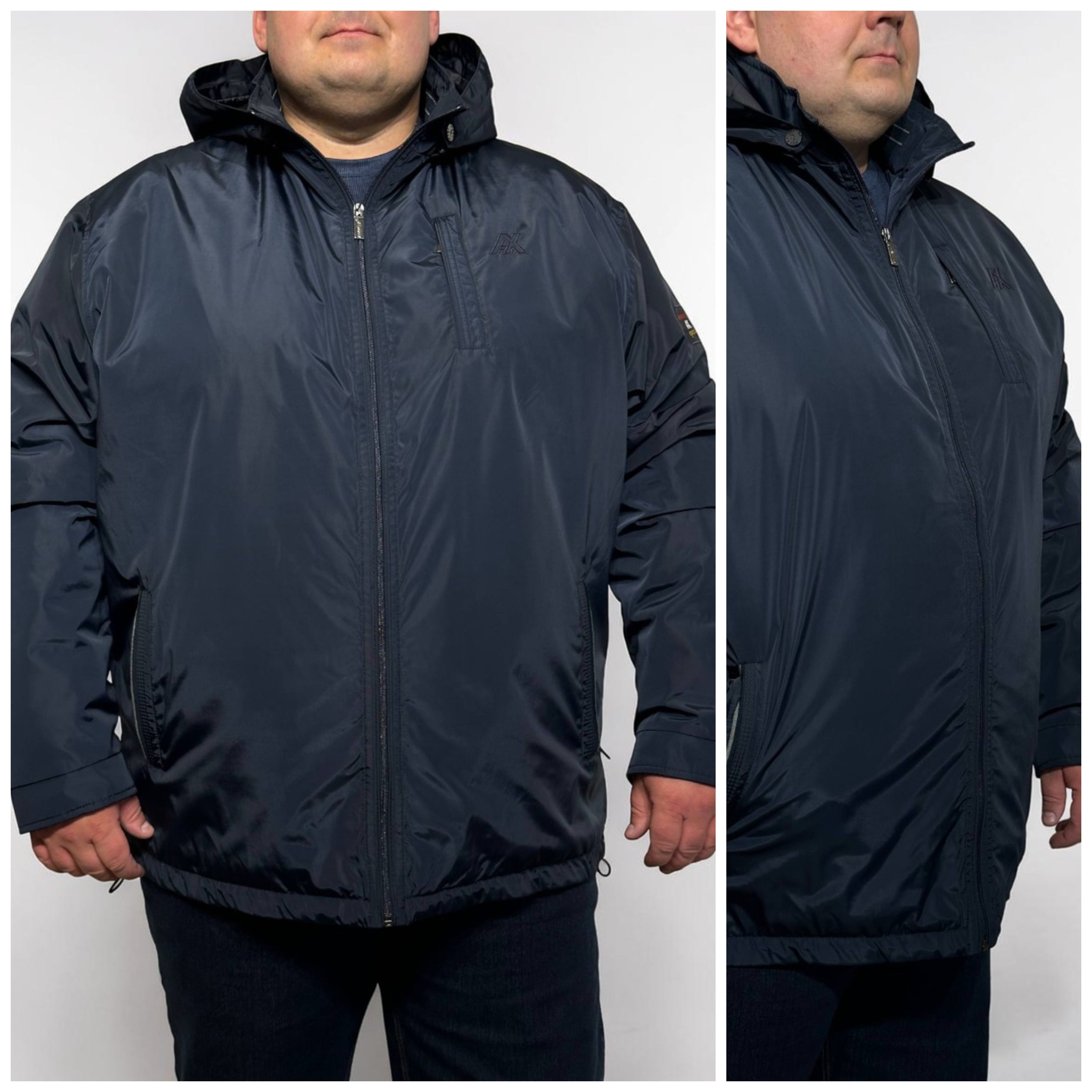 Plona didelio dydžio vyriška viršutinė striukė