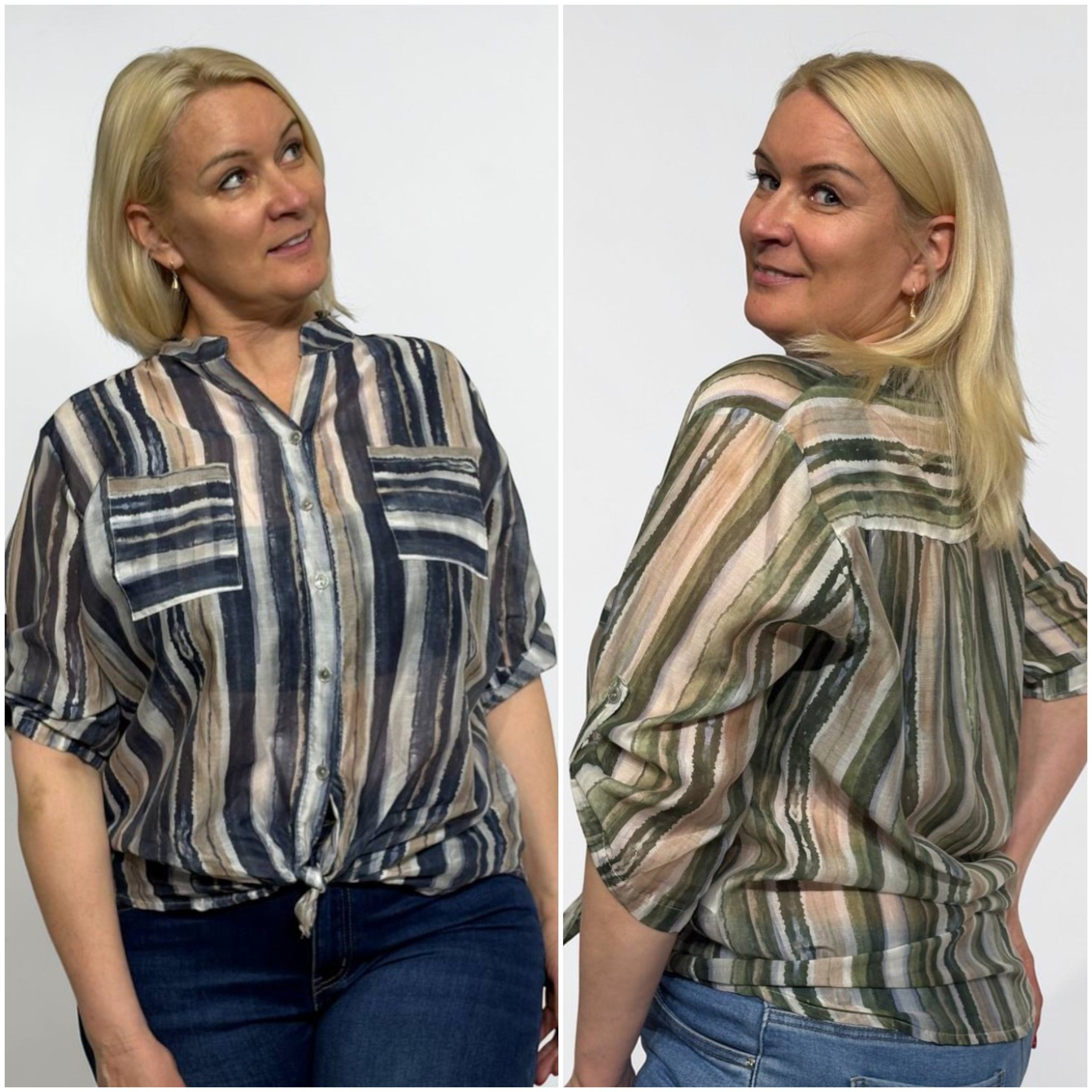 Plāna, viegla svītraina blūze