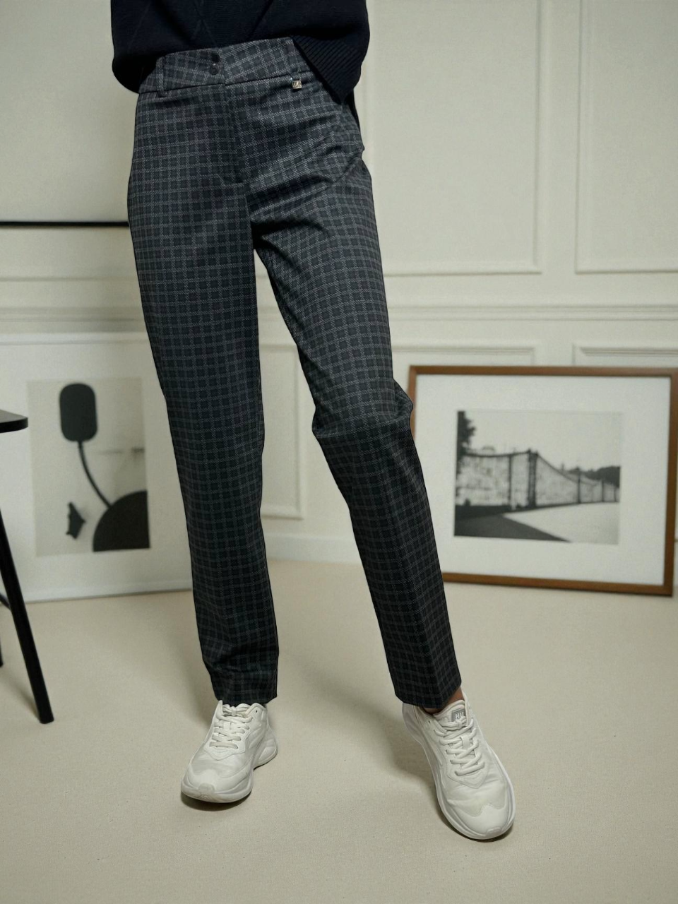 Rūtainas, klasiskas auduma bikses