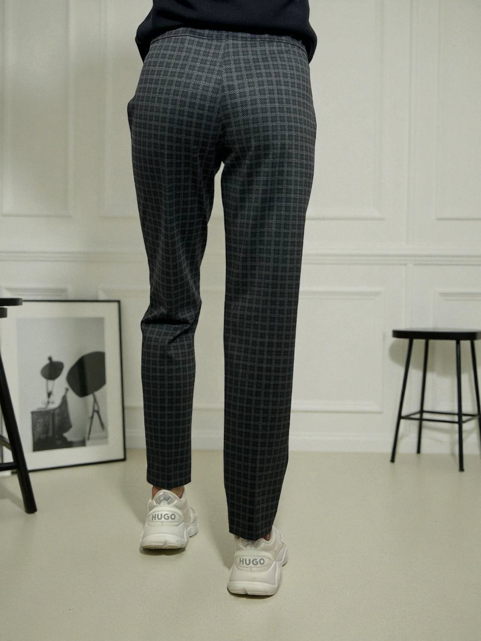 Rūtainas, klasiskas auduma bikses