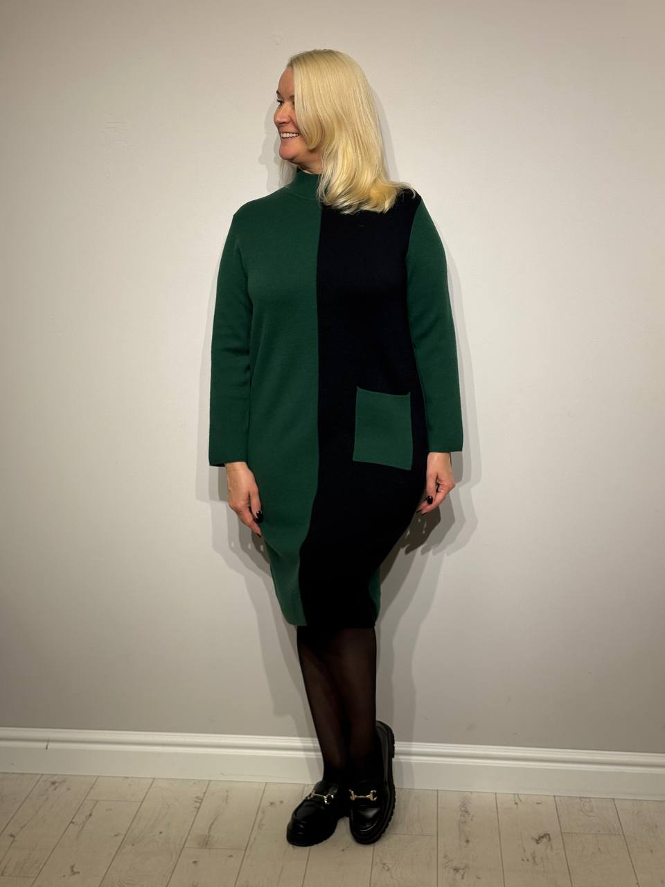 Šilta kasdieninė suknelė su kišene