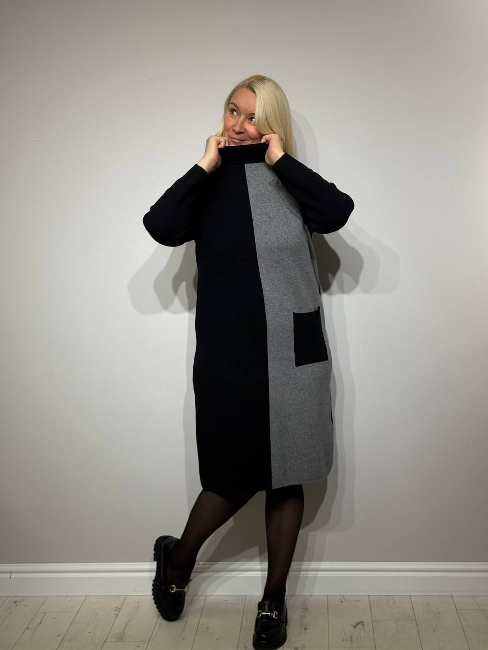 Šilta suknelė kasdienai su kišene