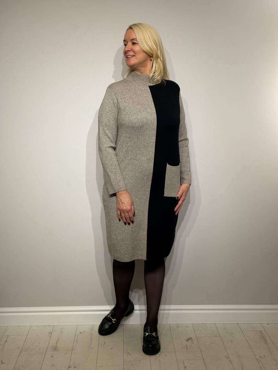 Šilta suknelė kasdienai su kišene