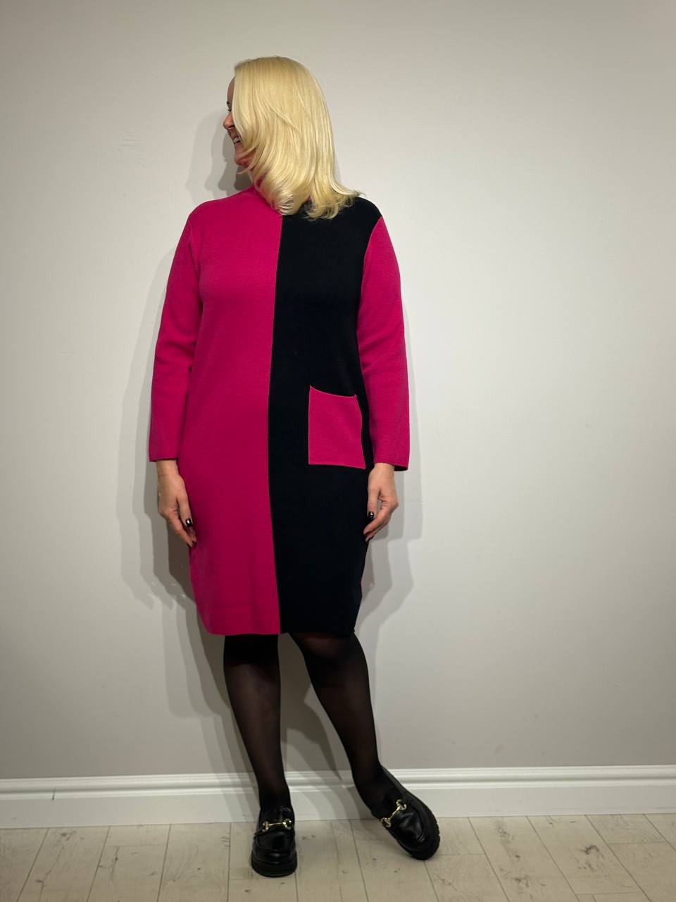 Šilta kasdieninė suknelė su kišene