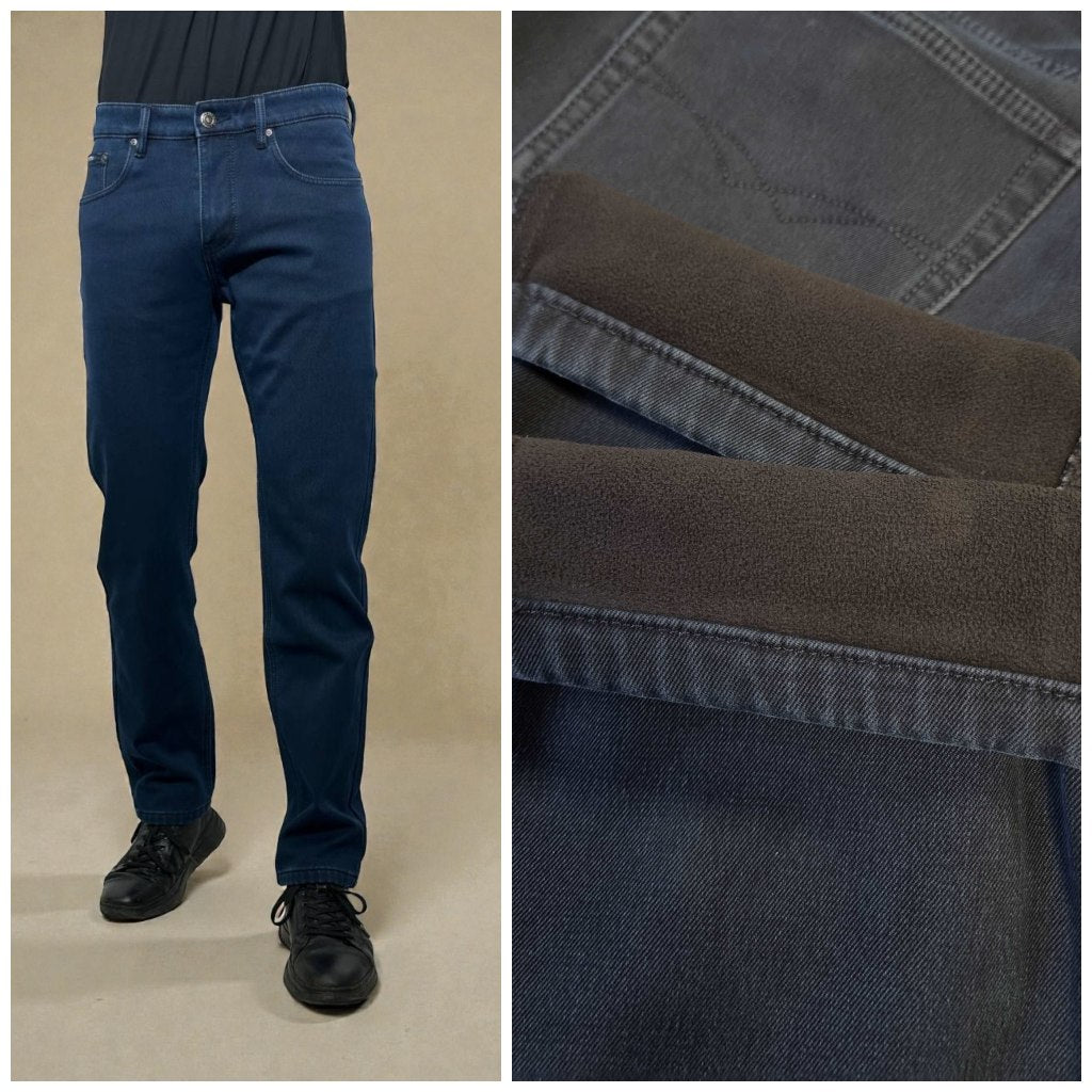 Insulated men's jeans for winter