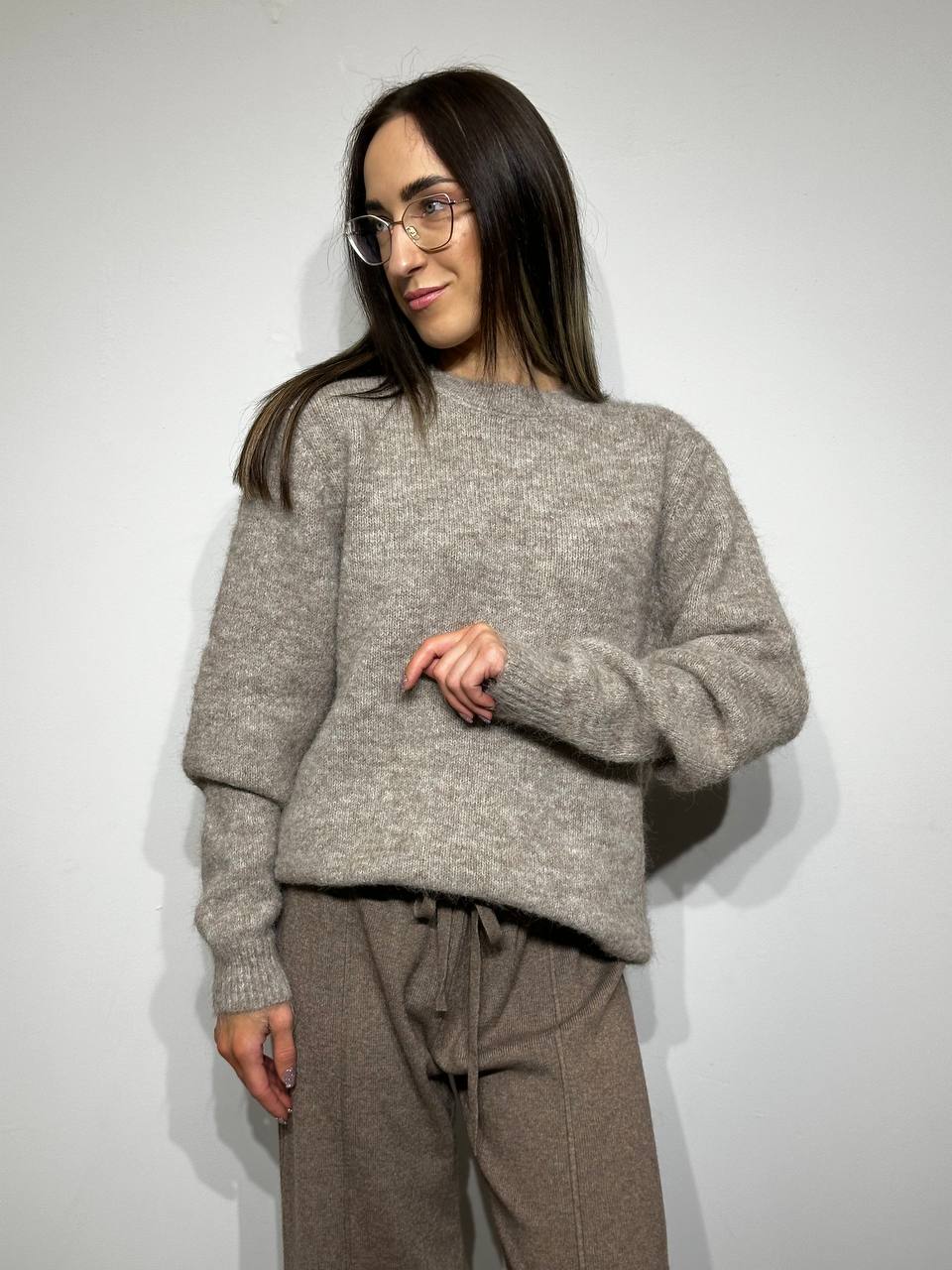 Warm knitted sweater for women