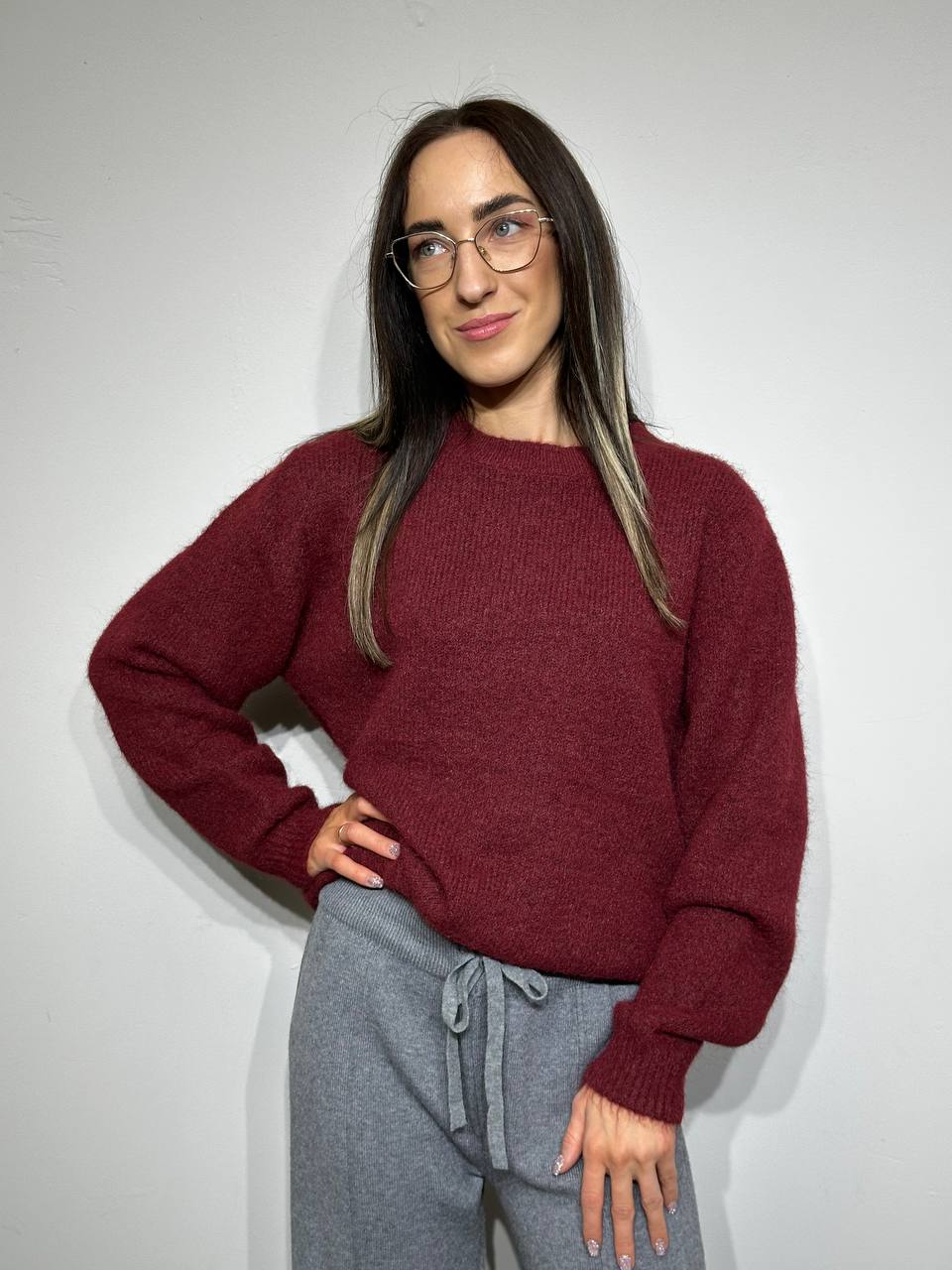 Warm knitted sweater for women