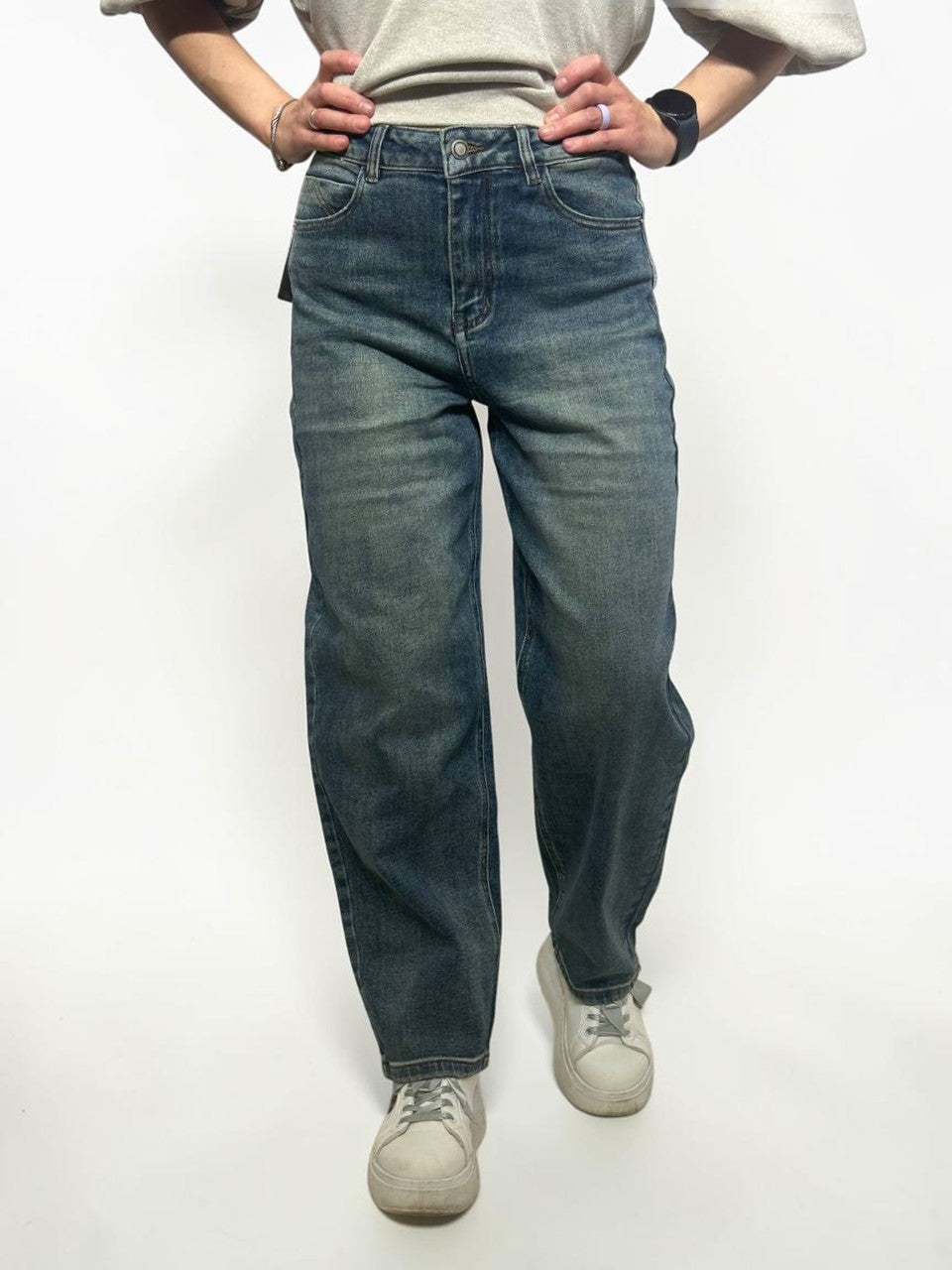 Wide skater style jeans for women