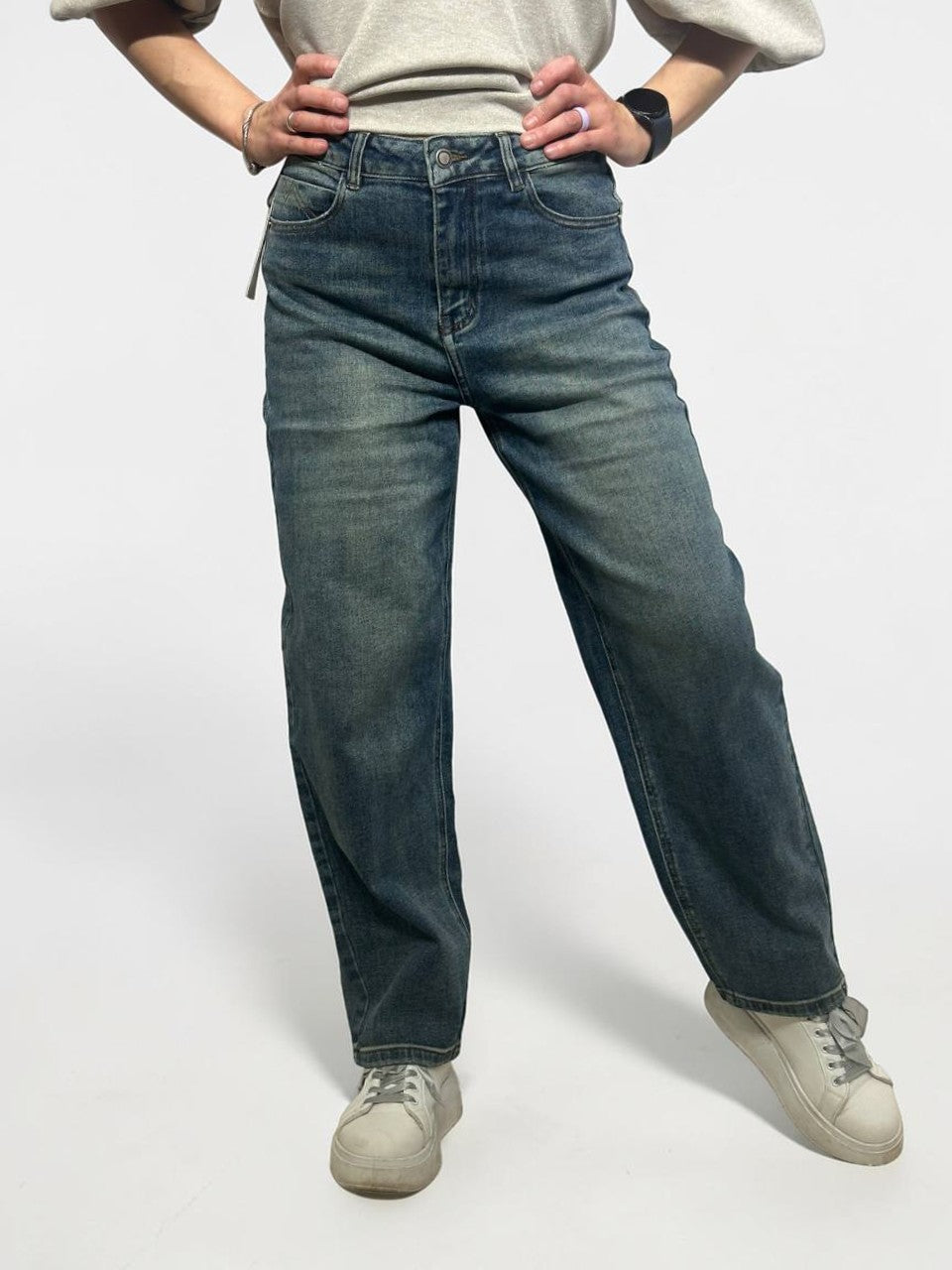 Wide skater style jeans for women