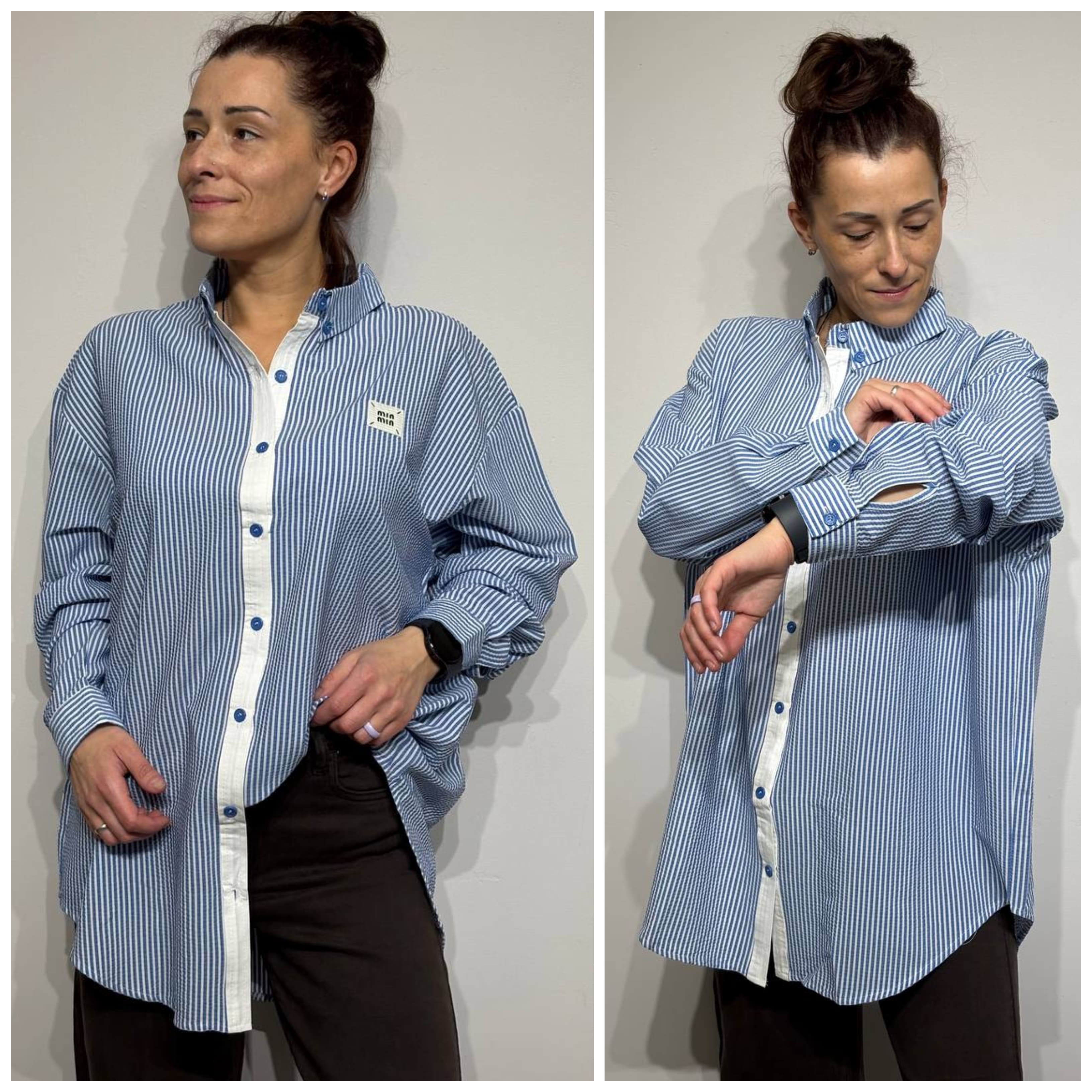 Svītrains krekls sieviešu