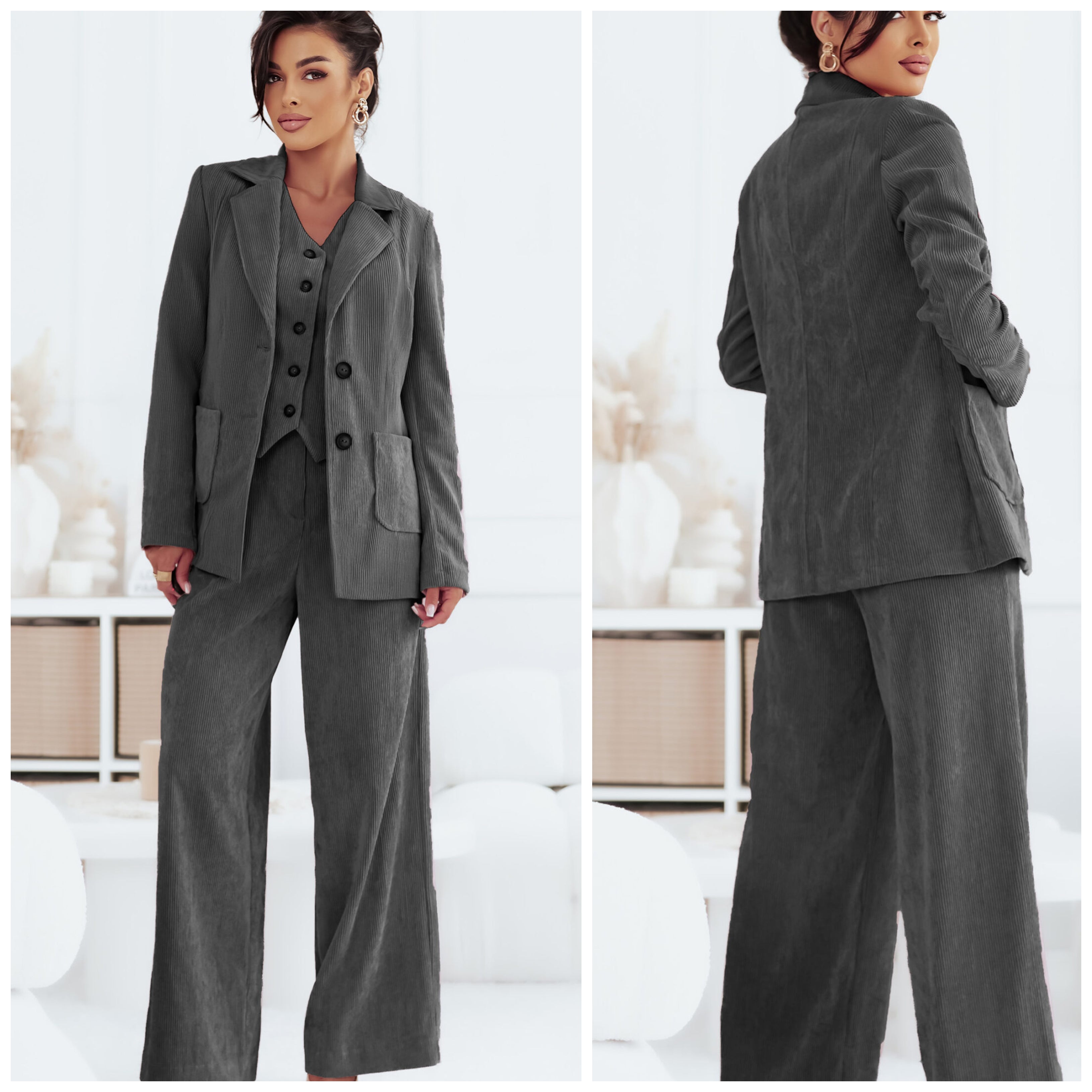 Äriline sametkostüüm naistele