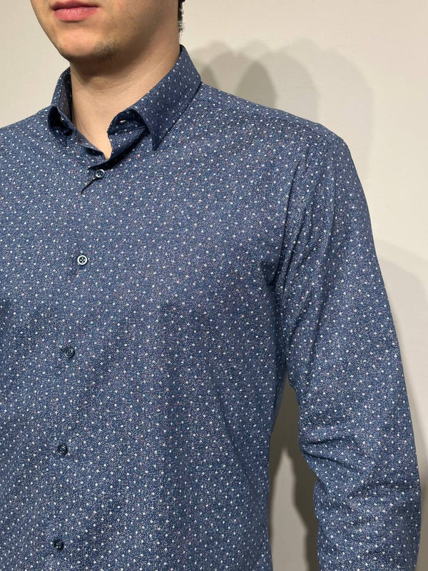Vīriešu krekls ar rakstu VP-22, Slim Fit