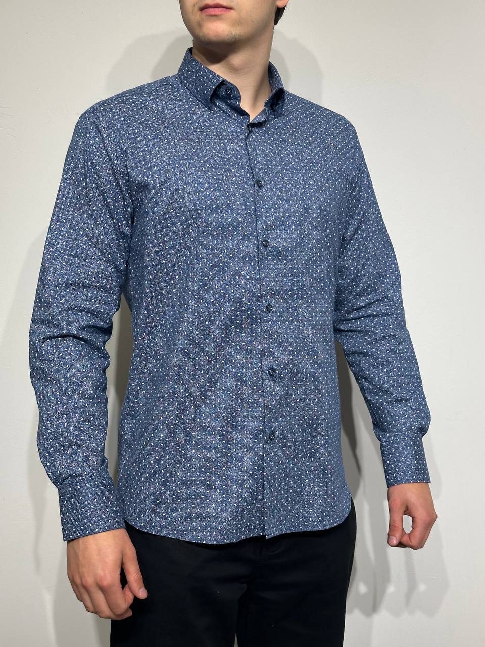 Vīriešu krekls ar rakstu VP-22, Slim Fit