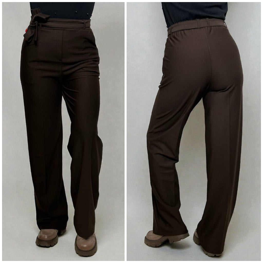 Wide leg klasiskas brūnas bikses