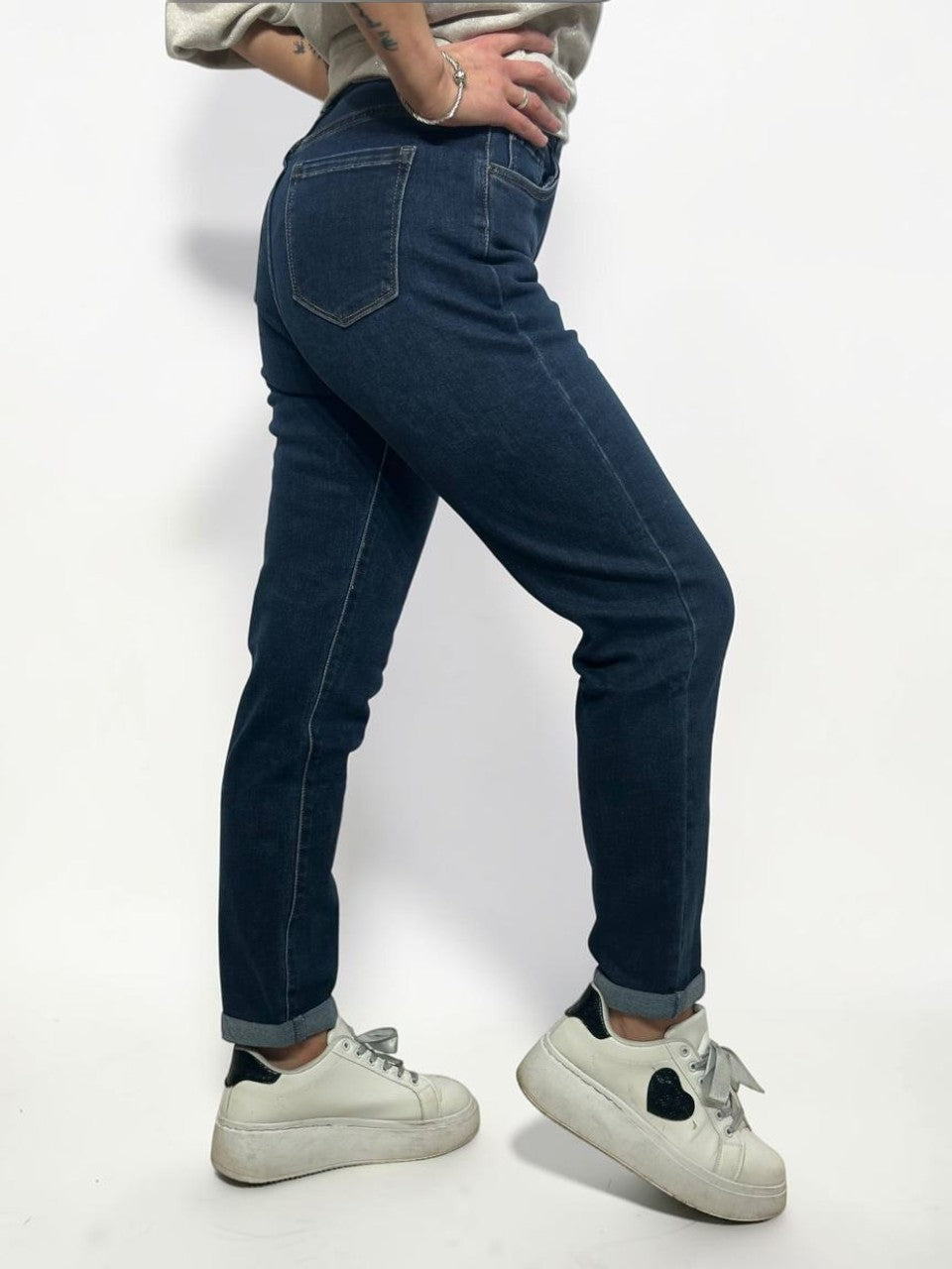 Stretchy mom fit jeans for women