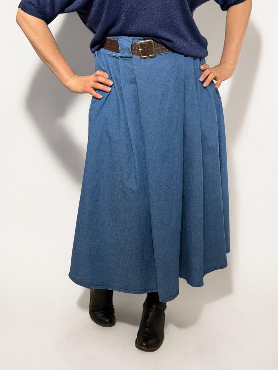 Midi garuma džinsa svārki