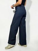 Wide leg pants with elastic waistband for women